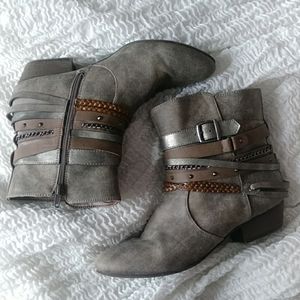 Maurices Gray and Brown Fashion Booties
